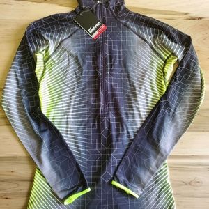 Nike Dri-fit Half Zip Pullover hyperwarm series black neon green women's medium
